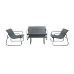 Conjunto-de-jardin-Lazio-2-sofas---2-sillas---mesa-gris-negro-fondo-blanco