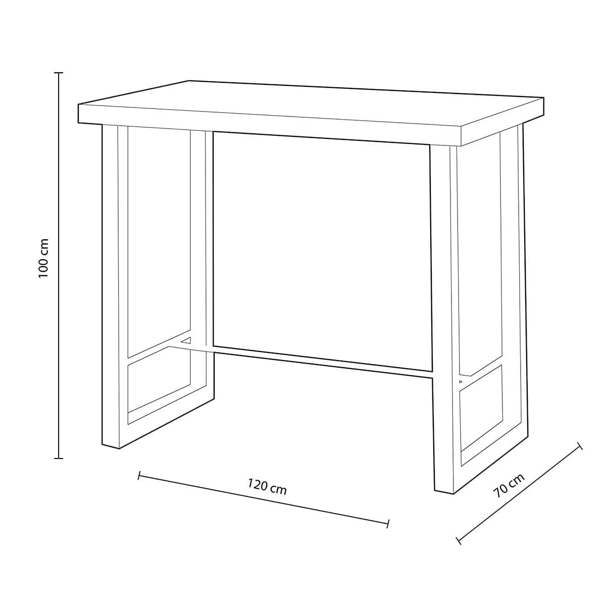 Mesa-alta-de-comedor-Loft-diseño-nordico-roble-Nordish-negro-100x120x70-cm-detalle-medidas