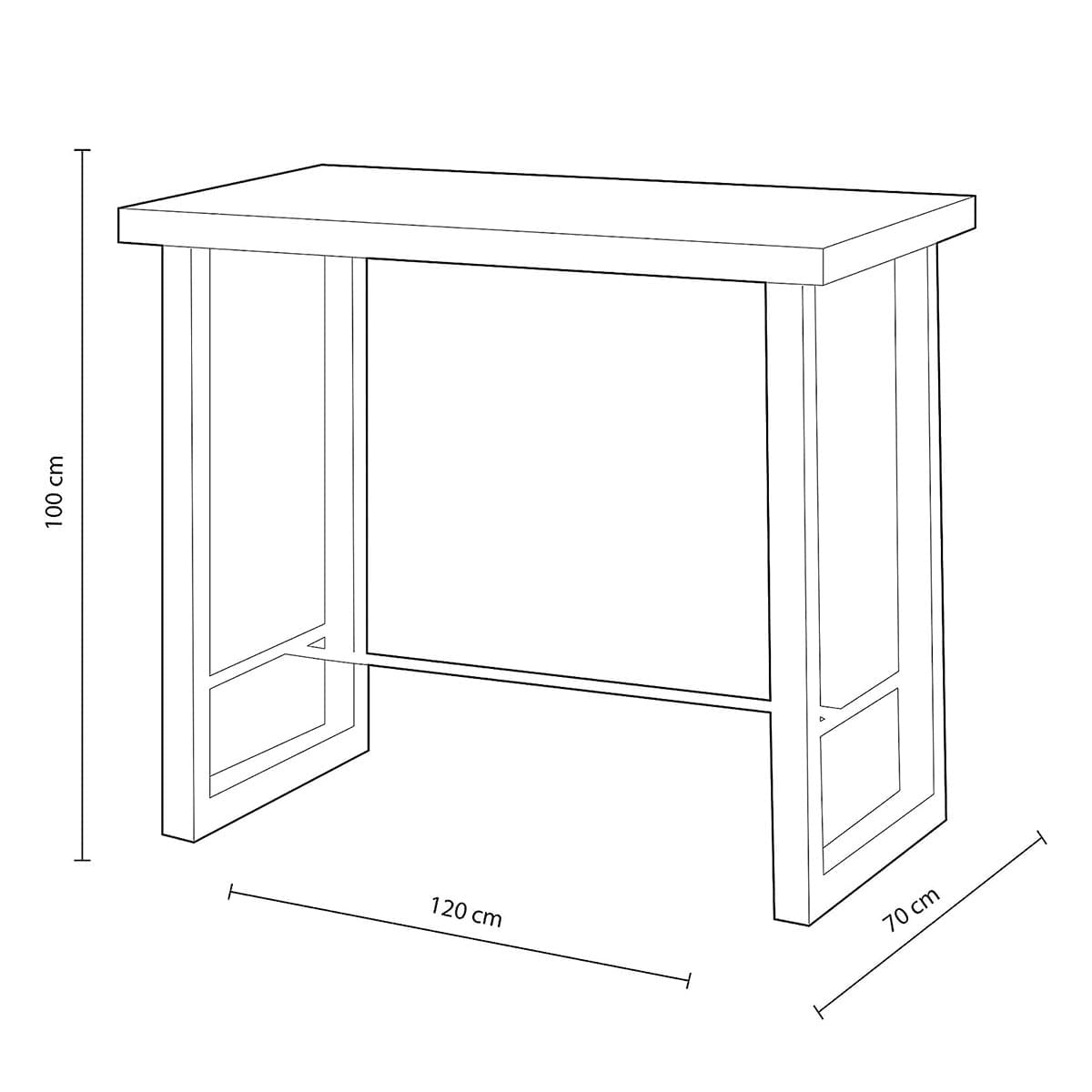 Mesa-alta-de-comedor-Loft-diseño-nordico-roble-American-negro-100x120x70-cm-medidas