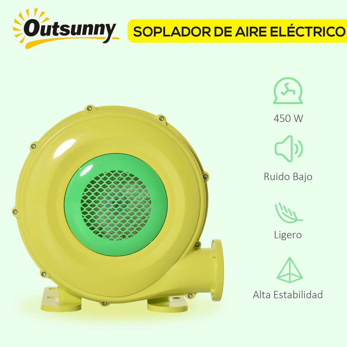 Soplador-para-hinchables-Outsunny-450W-amarillo-verde-335x35x26-cm