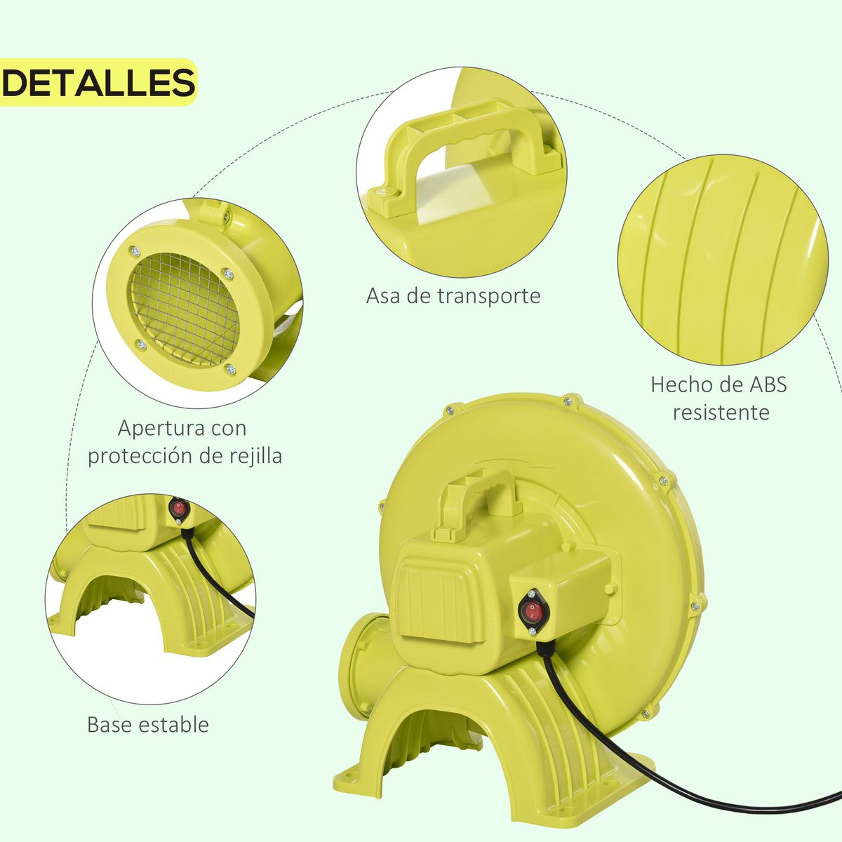 Soplador-para-hinchables-Outsunny-450W-amarillo-verde-335x35x26-cm