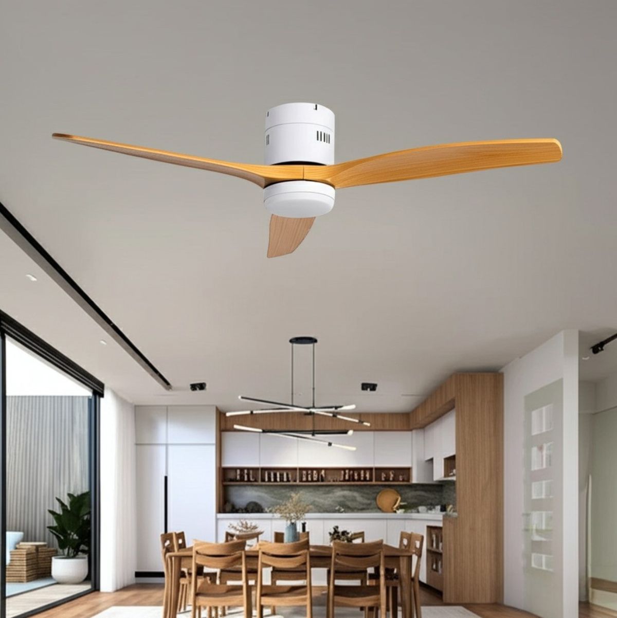Ventilador-de-techo-Riviera-35W-3-aspas-mando-a-distancia-natural-blanco-Ø132-cm