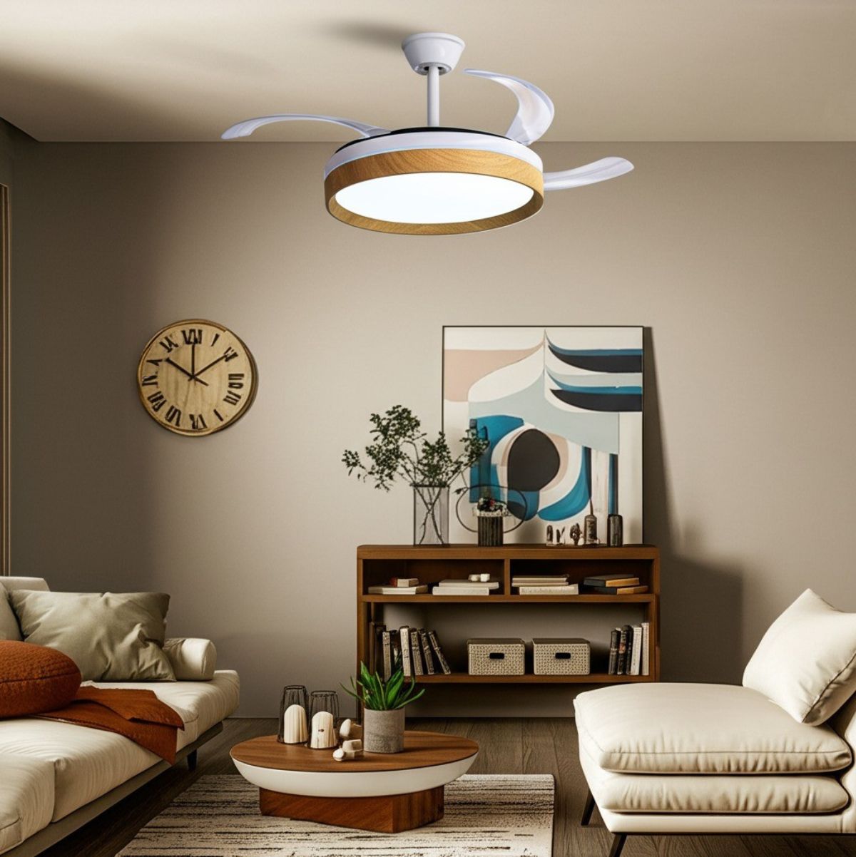 Ventilador-de-techo-Capri-30W-3-aspas-retractiles-mando-a-distancia-natural-blanco-Ø50-cm-ambientada