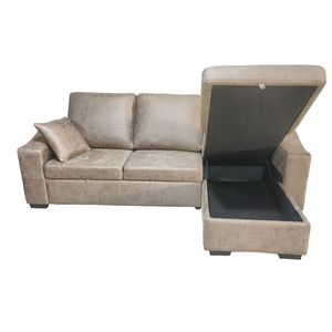 Sofá chaiselongue Corea 3 plazas reversible con arcón y reposapiés extraíble 95x248x156 cm