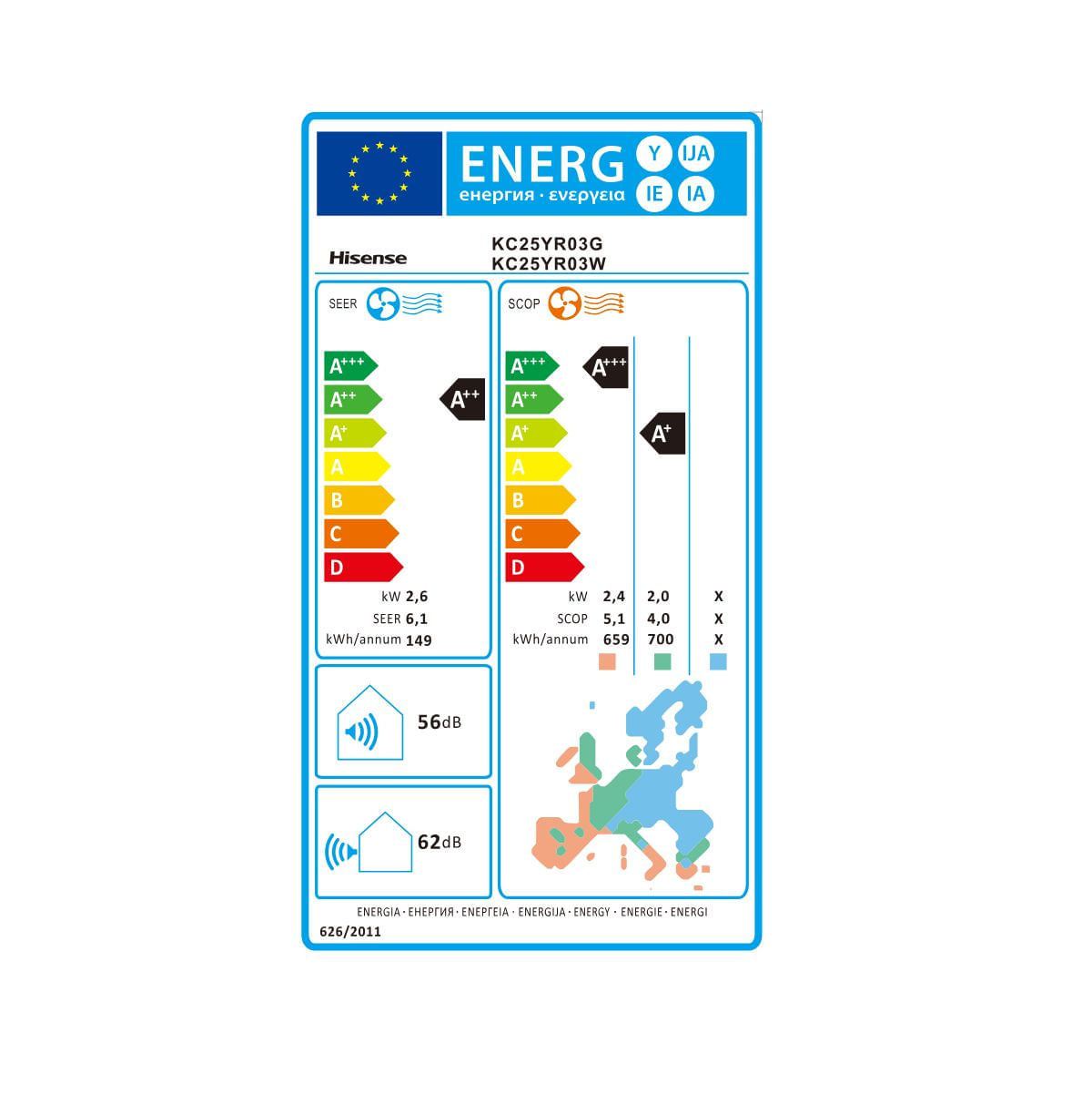 Aire-acondicionado-split-Hisense-KC25YR03-2236-frigorias-R32-Wifi-A-A