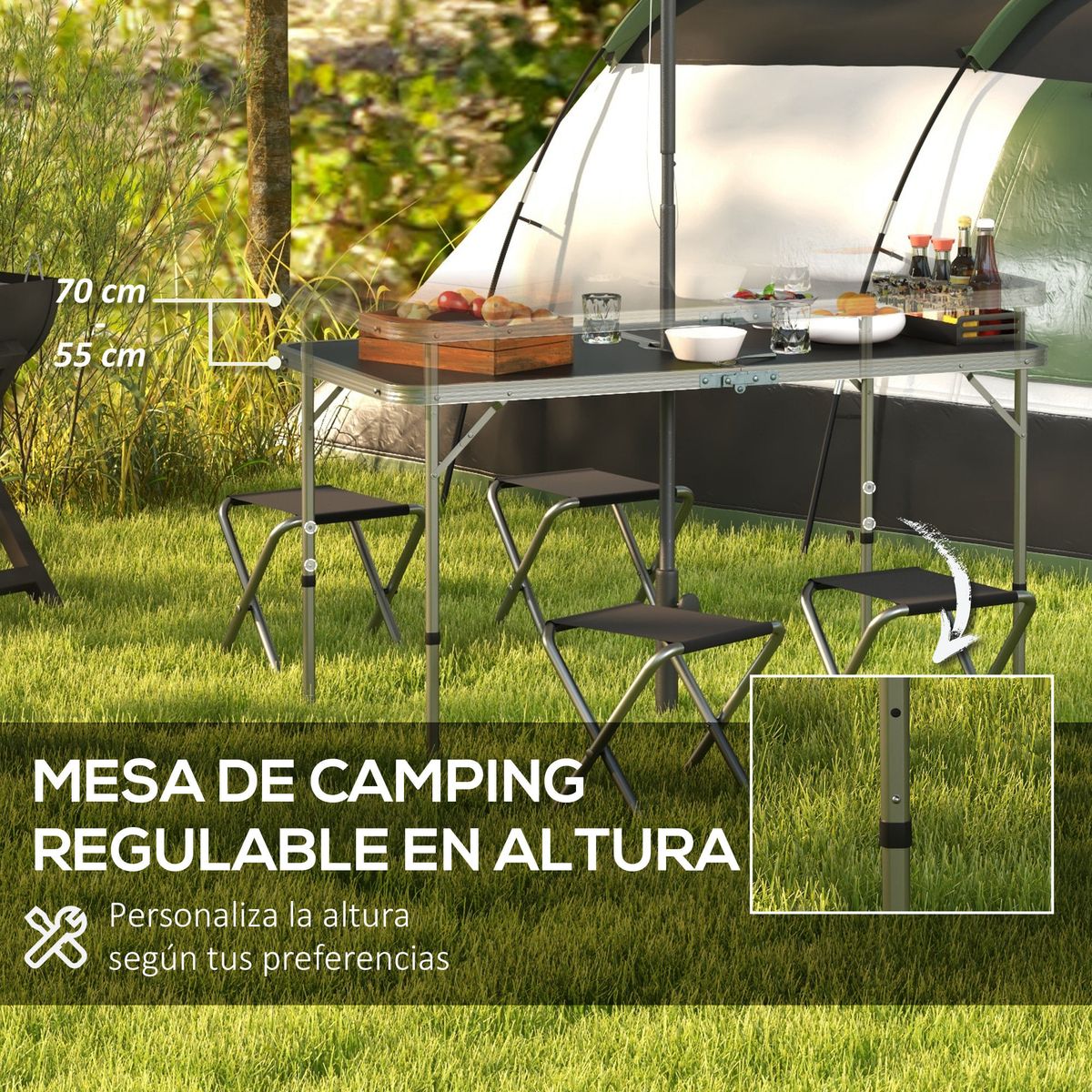 Conjunto-de-jardin-Primrose-Outsunny-mesa---4-taburetes-plegables-gris