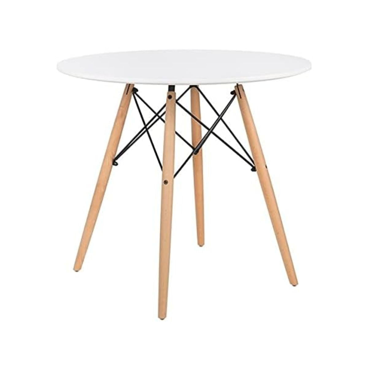 Mesa-de-comedor-Dinamarca-redonda-4-patas-blanco-Ø80-cm-