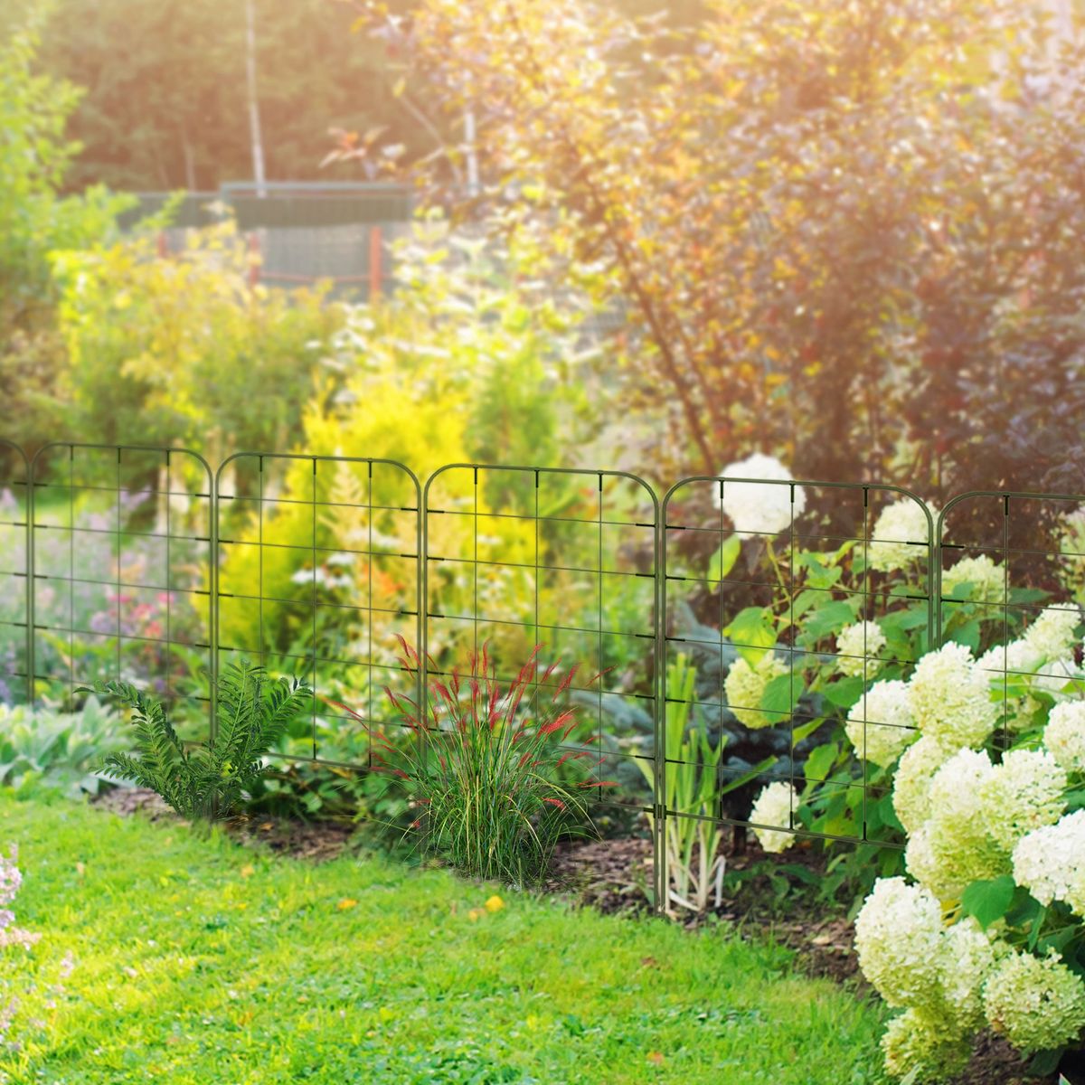 Pack-de-4-vallas-de-jardin-Molina-Outsunny-para-enredaderas-verde