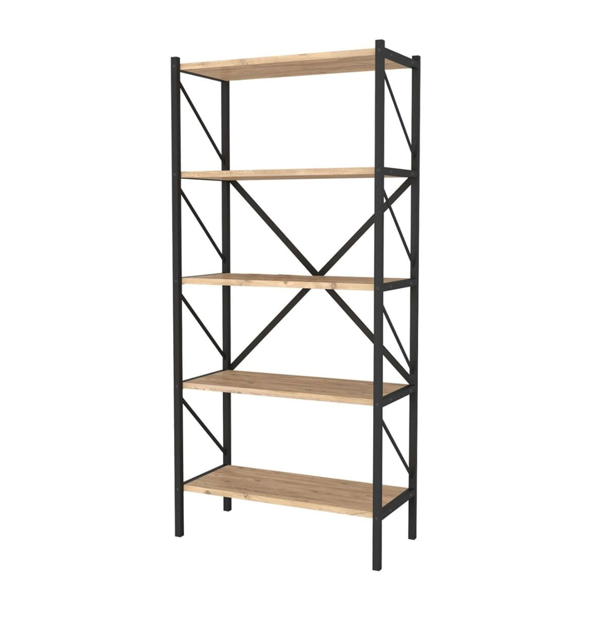 Estanteria-Safir-5-estantes-natural-negro-160x66x34-cm-fondo-blanco