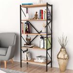 Estanteria-Safir-5-estantes-natural-negro-160x66x34-cm