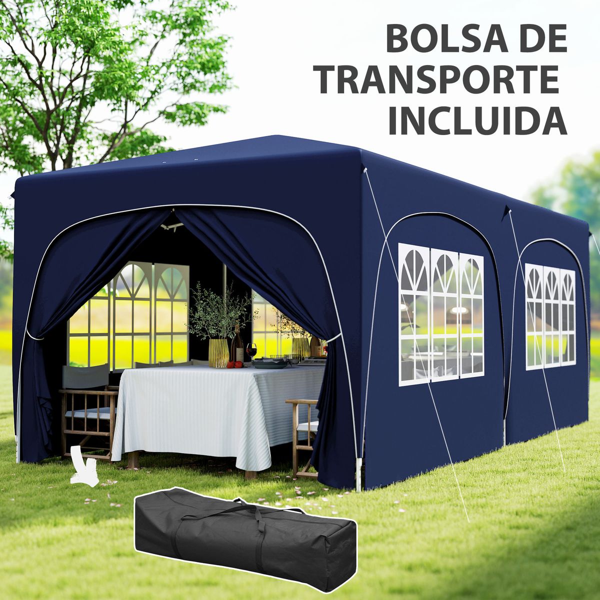 Carpa-Vitta-Outsunny-altura-ajustable---paneles-laterales-azul-270x597x300-cm