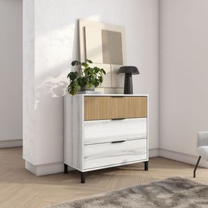 Cómoda Arles 3 cajones albo/rayado 81,3x80x40 cm