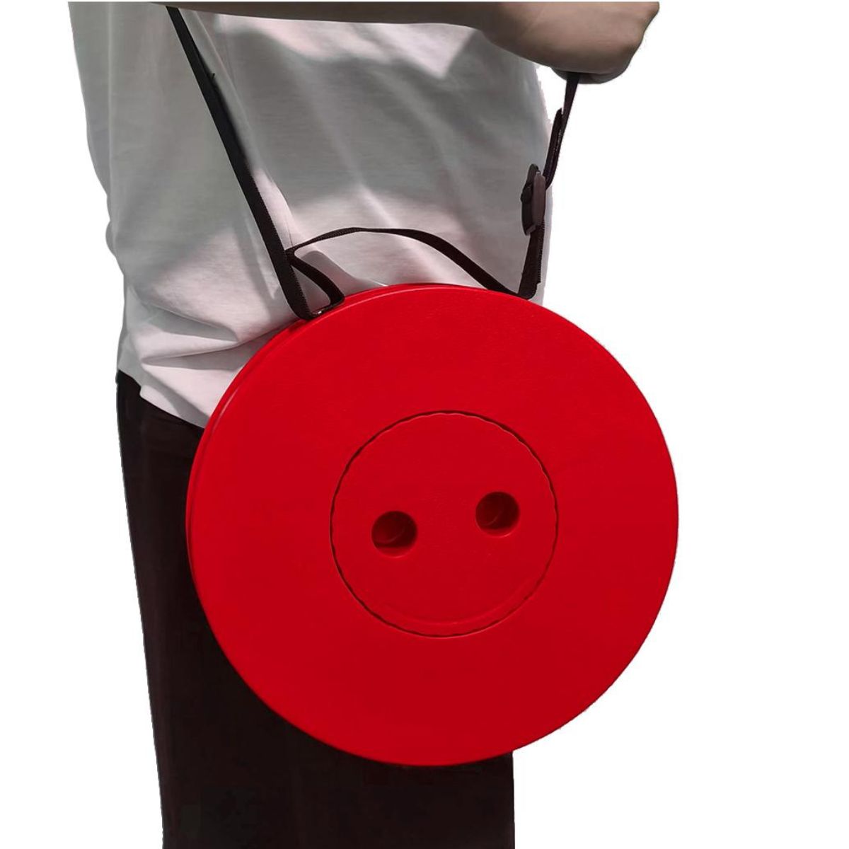 Taburete-plegable-Thulos-TH-HW01-con-asa-hasta-250kg-rojo-negro-Ø255-cm