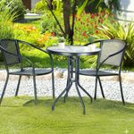 Mesa-de-jardin-tablero-efecto-aguas-negro-Ø60x71-cm-