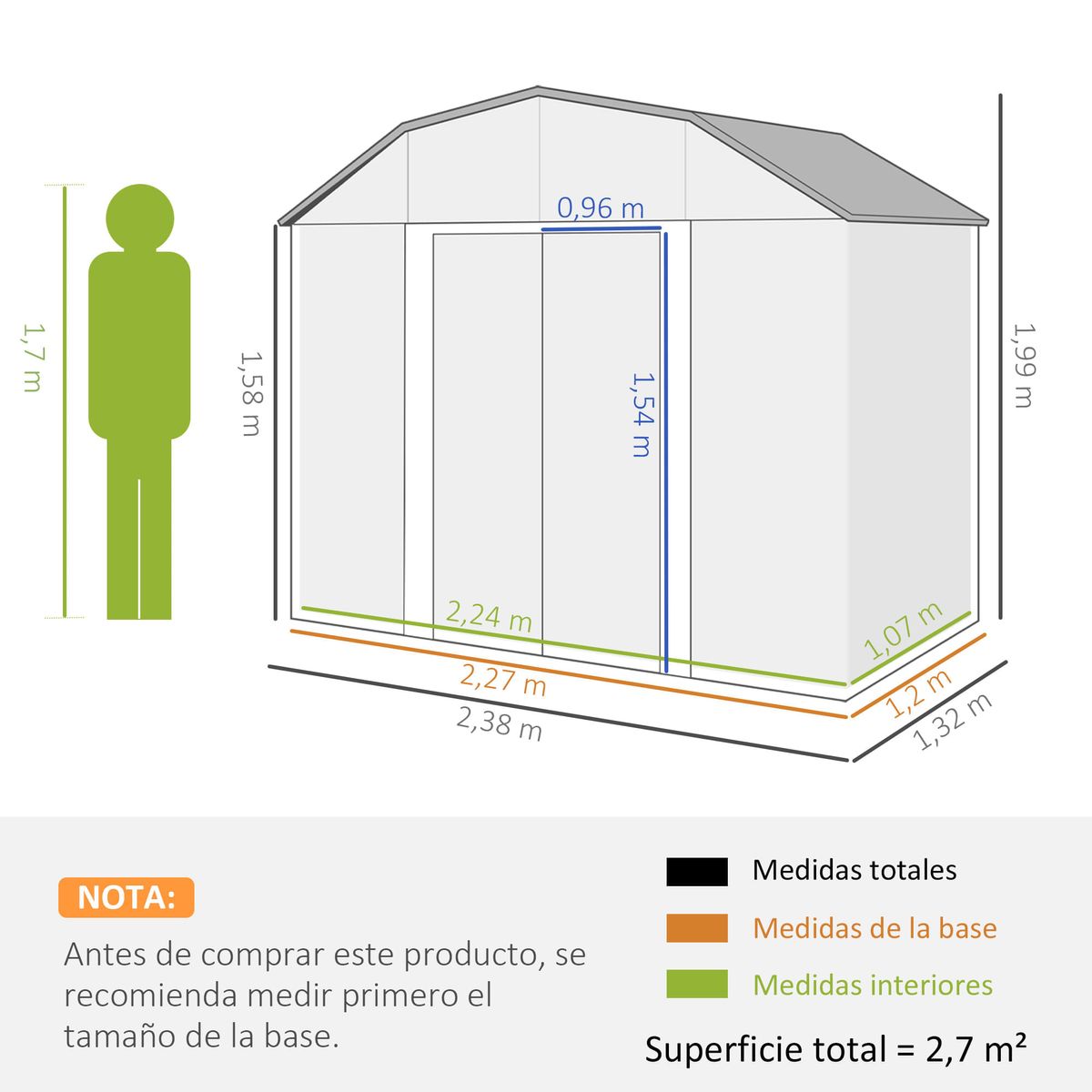 Caseta-de-jardin-Toronto-Outsunny-puertas-correderas---ventilacion-gris-1985x238x132-cm-