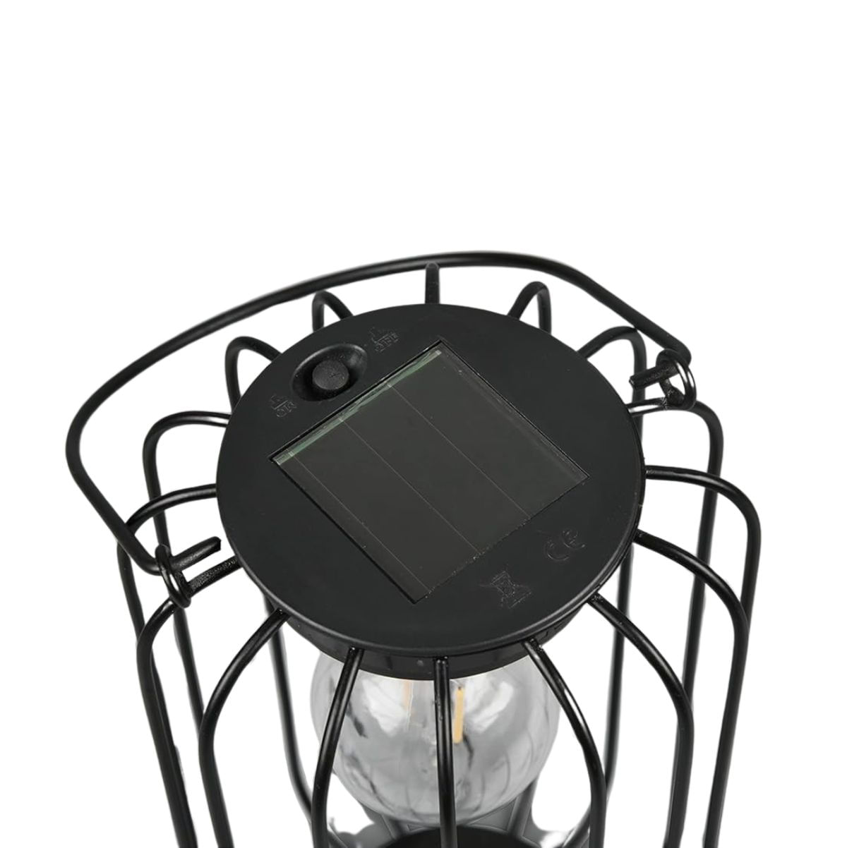 Farol-solar-10-luces-microled-negro-Ø174x28-cm-detalle-panel-solar