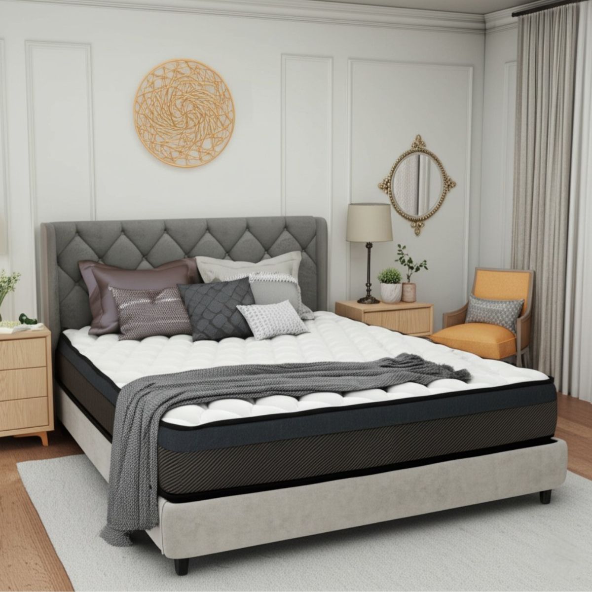 Colchon-viscoelastico-Cecotec-Flow-Diamond-visco---VisComfort--90x190-cm