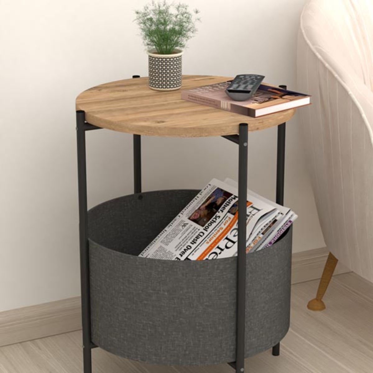 Mesa-de-centro-Ludia-compartimento-almacenaje-gris-natural-Ø43x60-cm