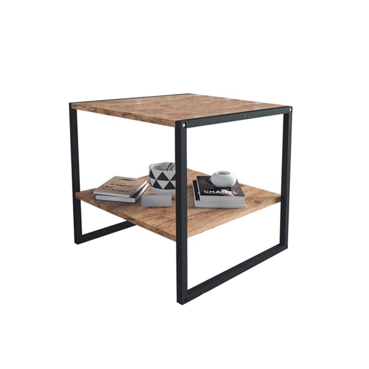 Mesa-de-centro-Delia-con-estantes-natural-negro-56x50x50-cm