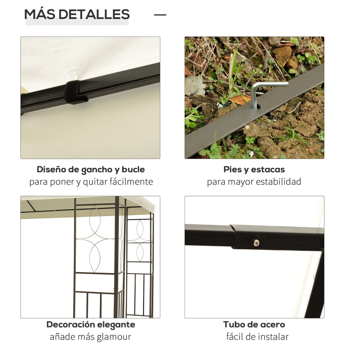 Cenador-Copete-Outsunny-doble-techo-crema-270x295x392-cm