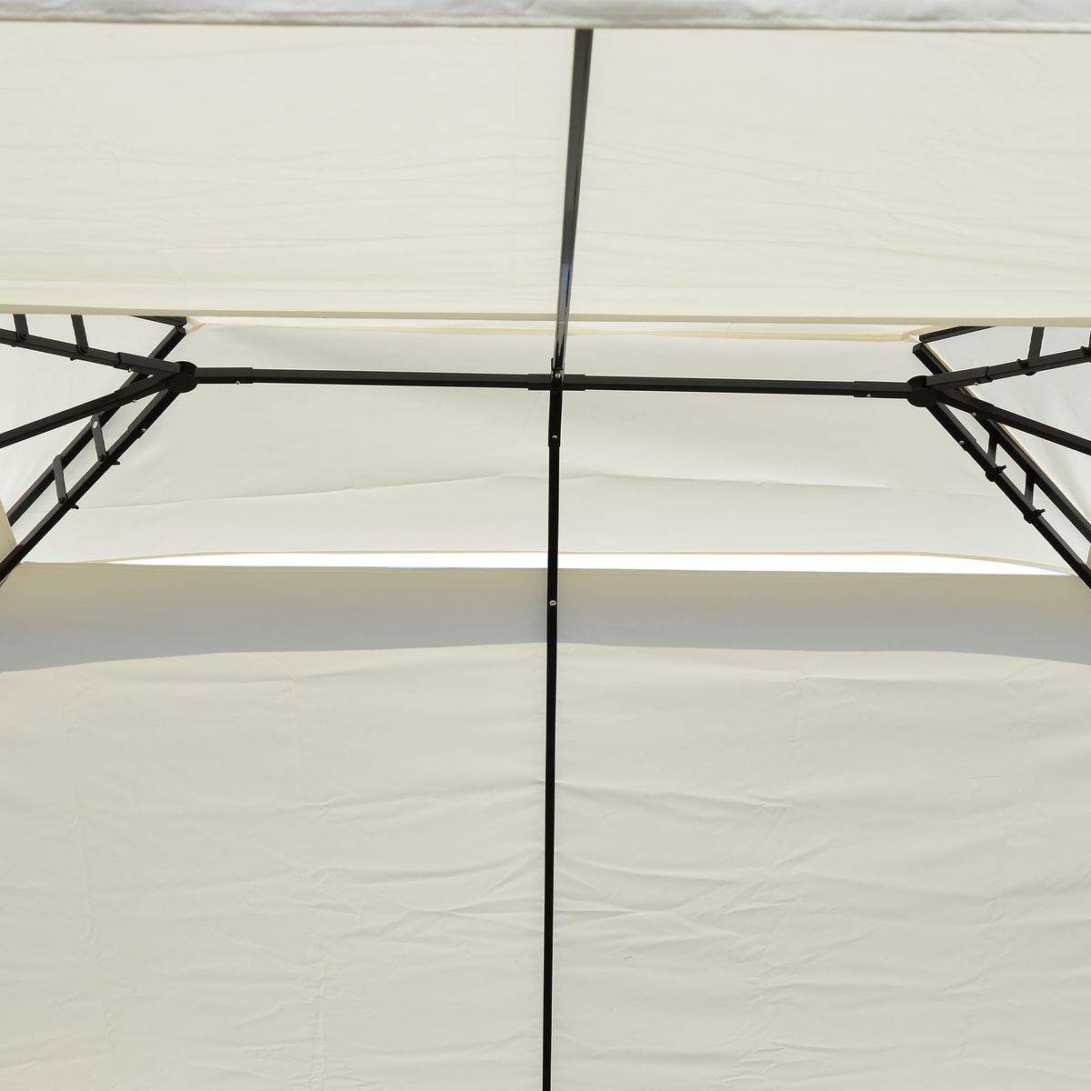 Cenador-Copete-Outsunny-doble-techo-crema-270x295x392-cm