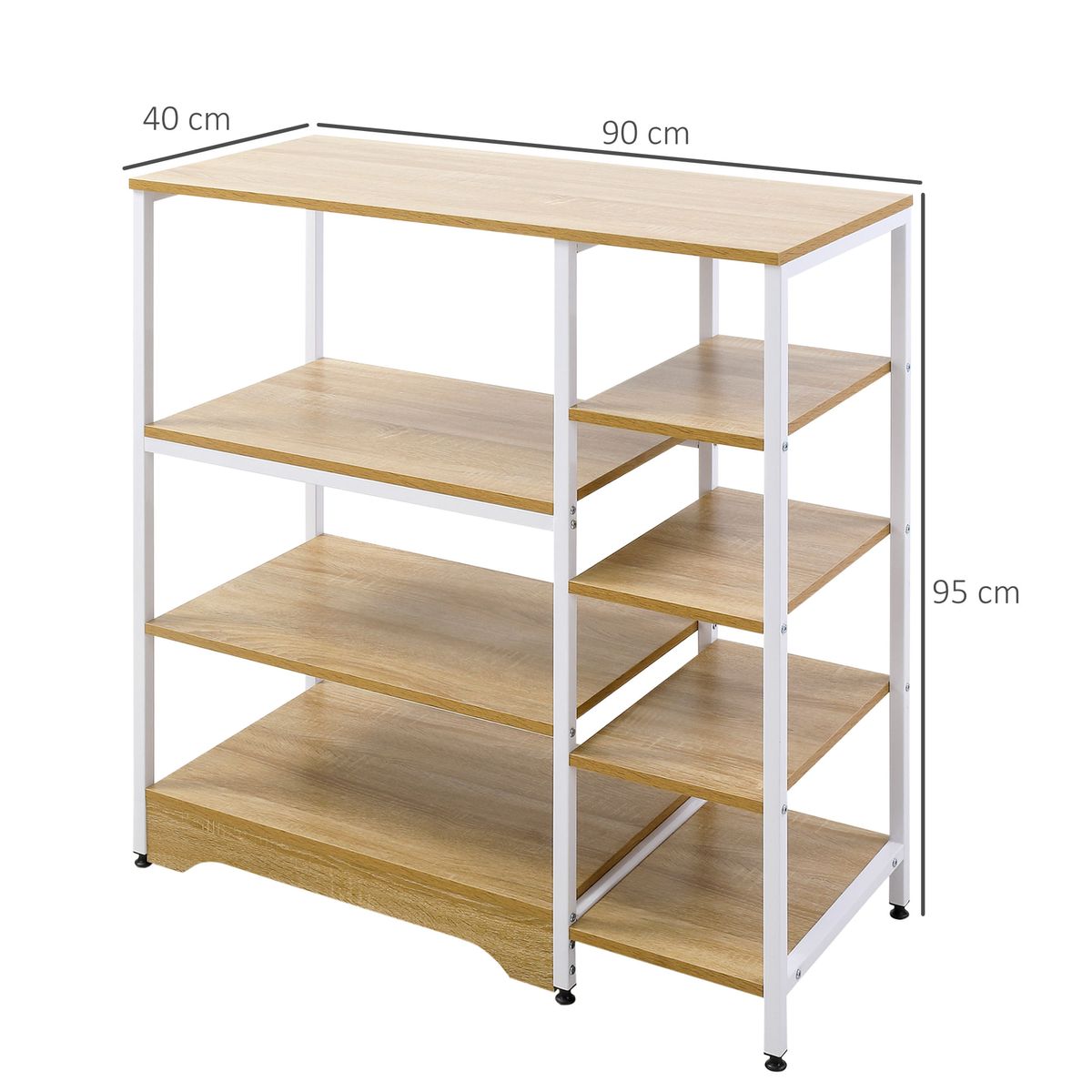 Estanteria-Dulce-Homcom-7-estantes-natural-blanco-95x90x40-cm