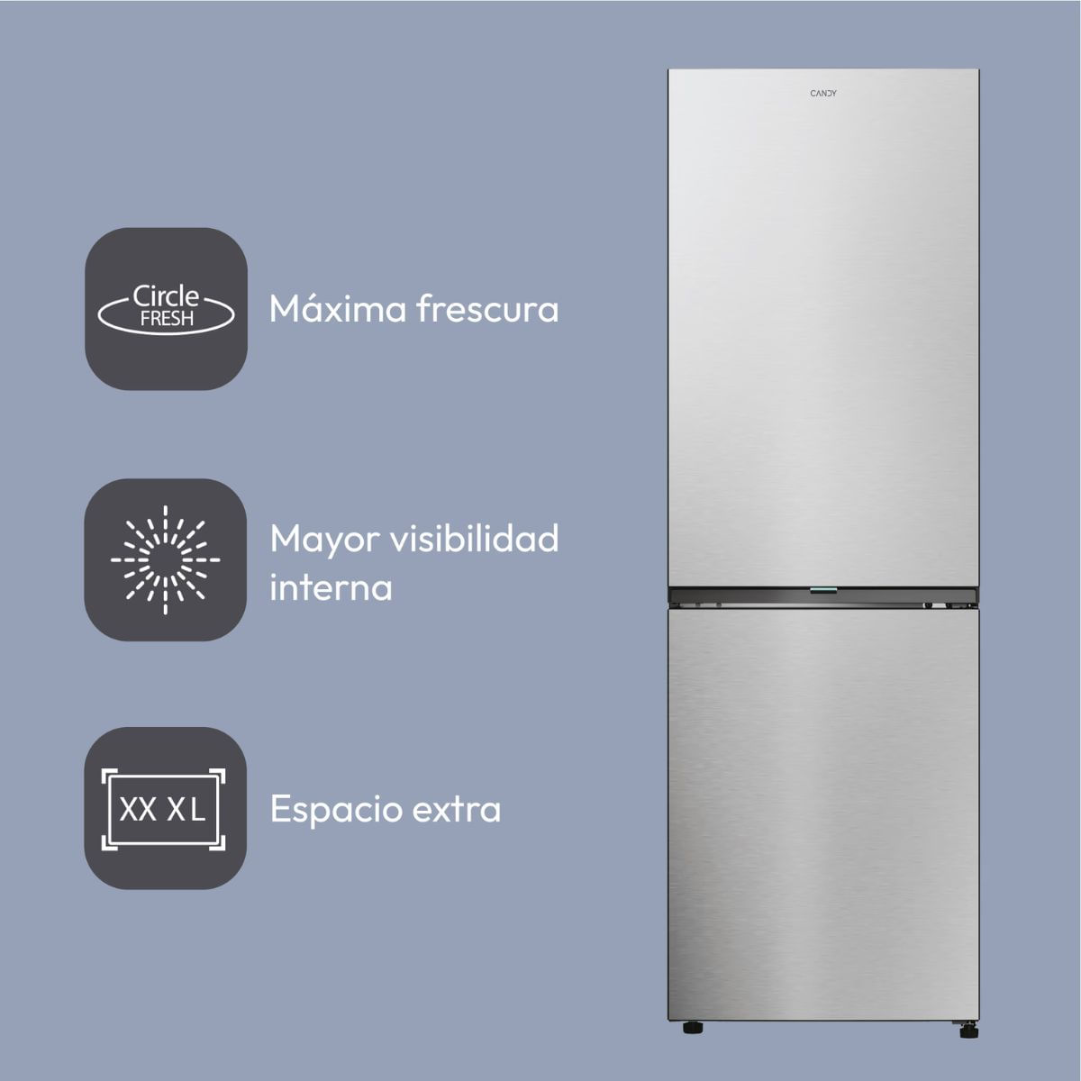 Frigorifico-combi-Candy-ECN4CQTEX186-No-Frost-355L-E-inox-185-cm