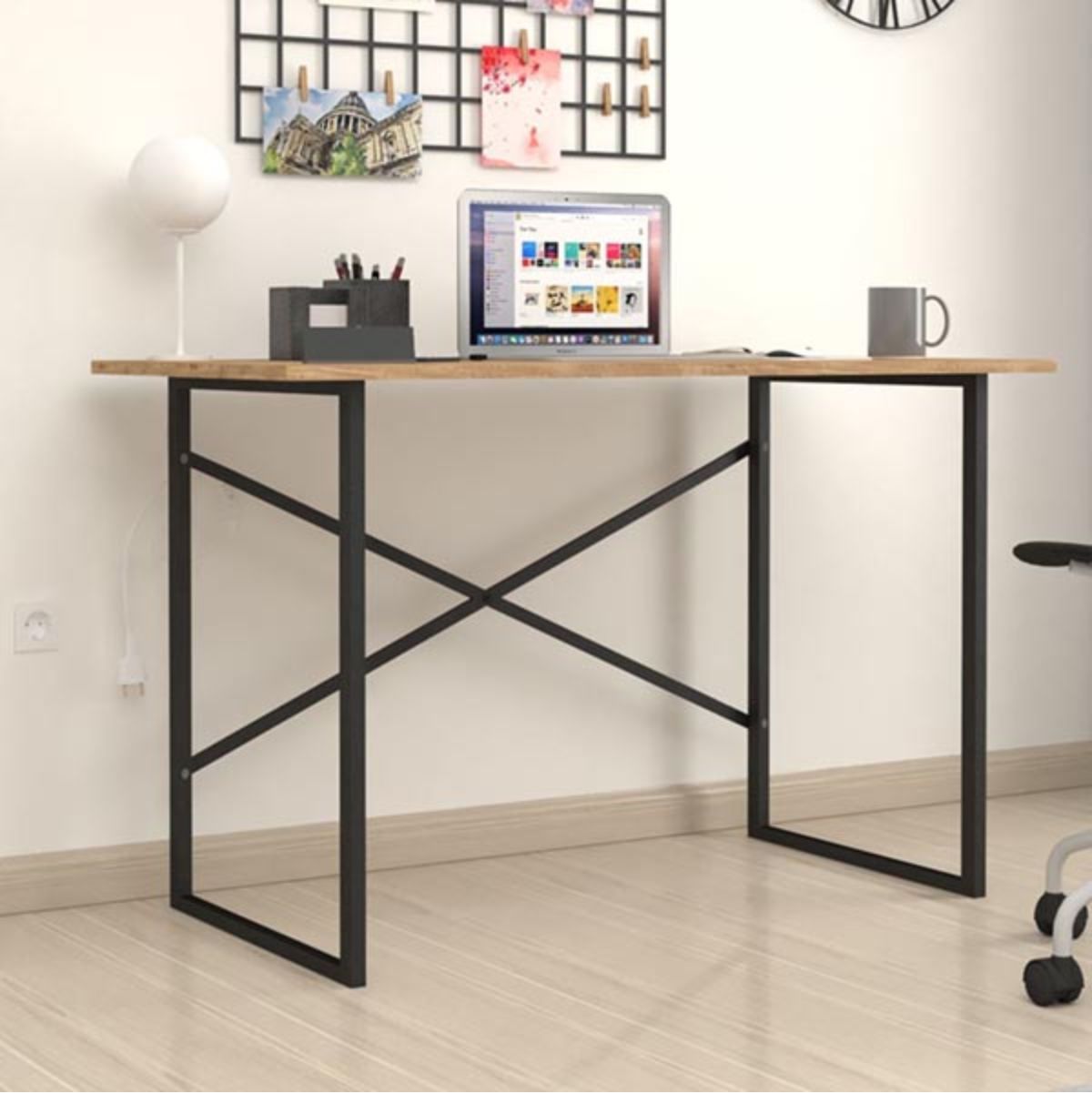 Escritorio-Orce-diseño-fijo-natural-negro-75x120x60-cm-ambientada