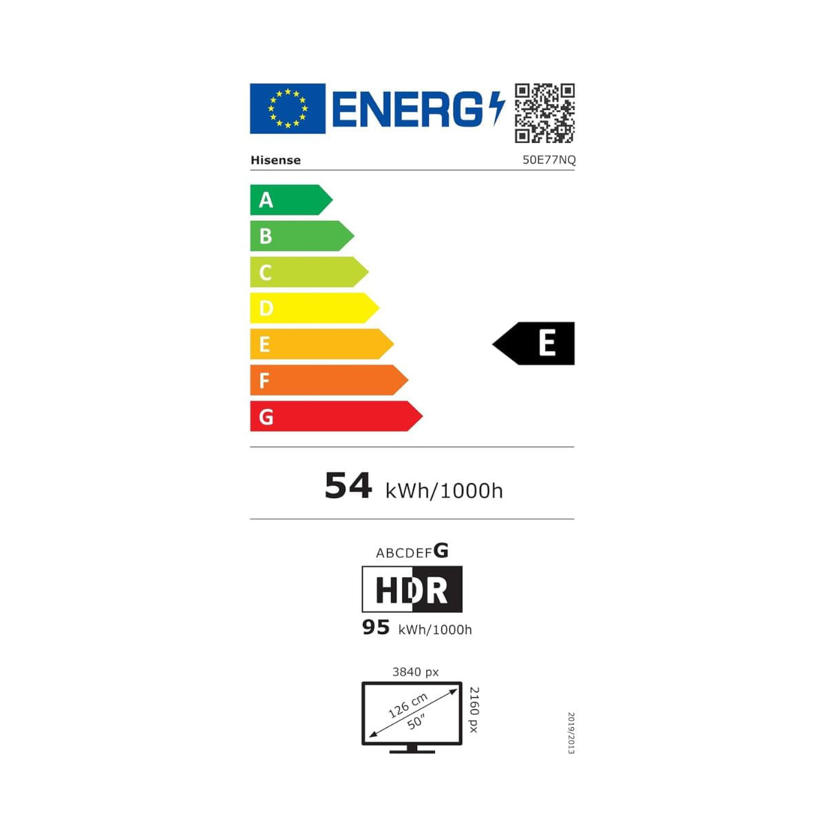 Televisor-Smart-TV-Hisense-50E77NQ-50’’-QLED-4K-UHD-VIDAA-E-negro-etiqueta-energetica