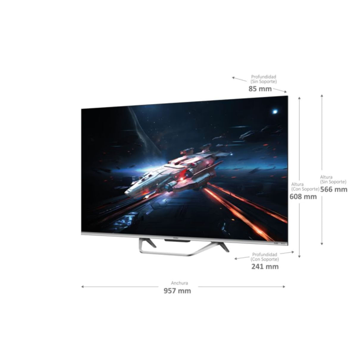 Televisor-Smart-TV-Haier-H43Q800UX-43’’-DLED-4K-HDR-Google-TV-F-plata-medidas