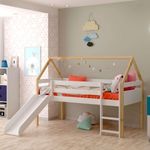 Cama-infantil-Circo-con-tobogan-blanco-natural-140x200x96-cm-ambientada
