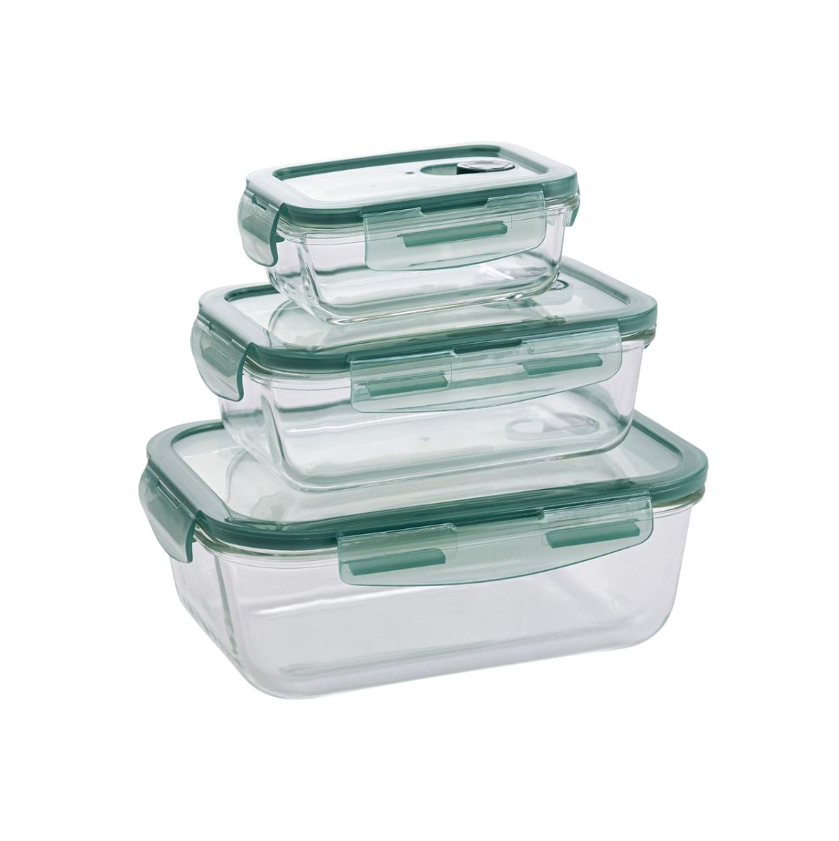 Set-3-tuppers-Minimal-Quid-cierre-hermetico-vidrio-verde-fondo-blanco