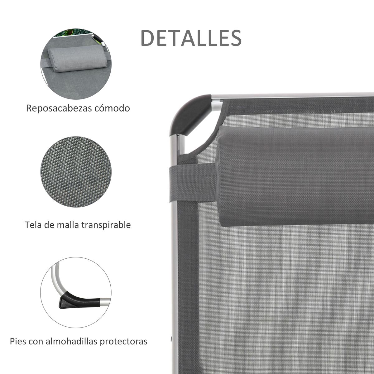 Tumbona-Delta-Outsunny-reclinable-4-posiciones-gris-76x165x60-cm
