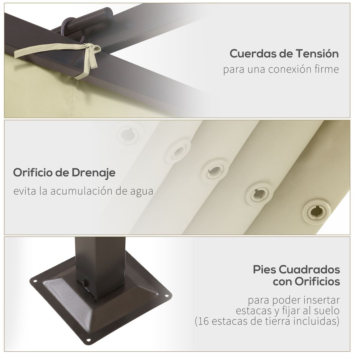 Pergola-Topo-Outsunny-techo-retractil-beige-230x350x350-cm