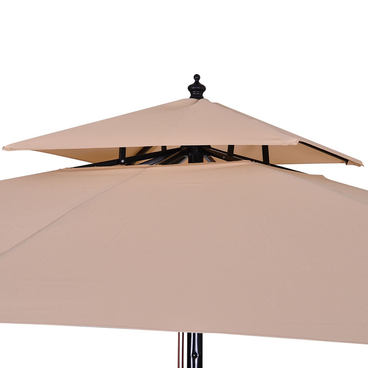 Sombrilla-Rhio-Outsunny-8-varillas-doble-techo-beige-297x300x300-cm-detalle