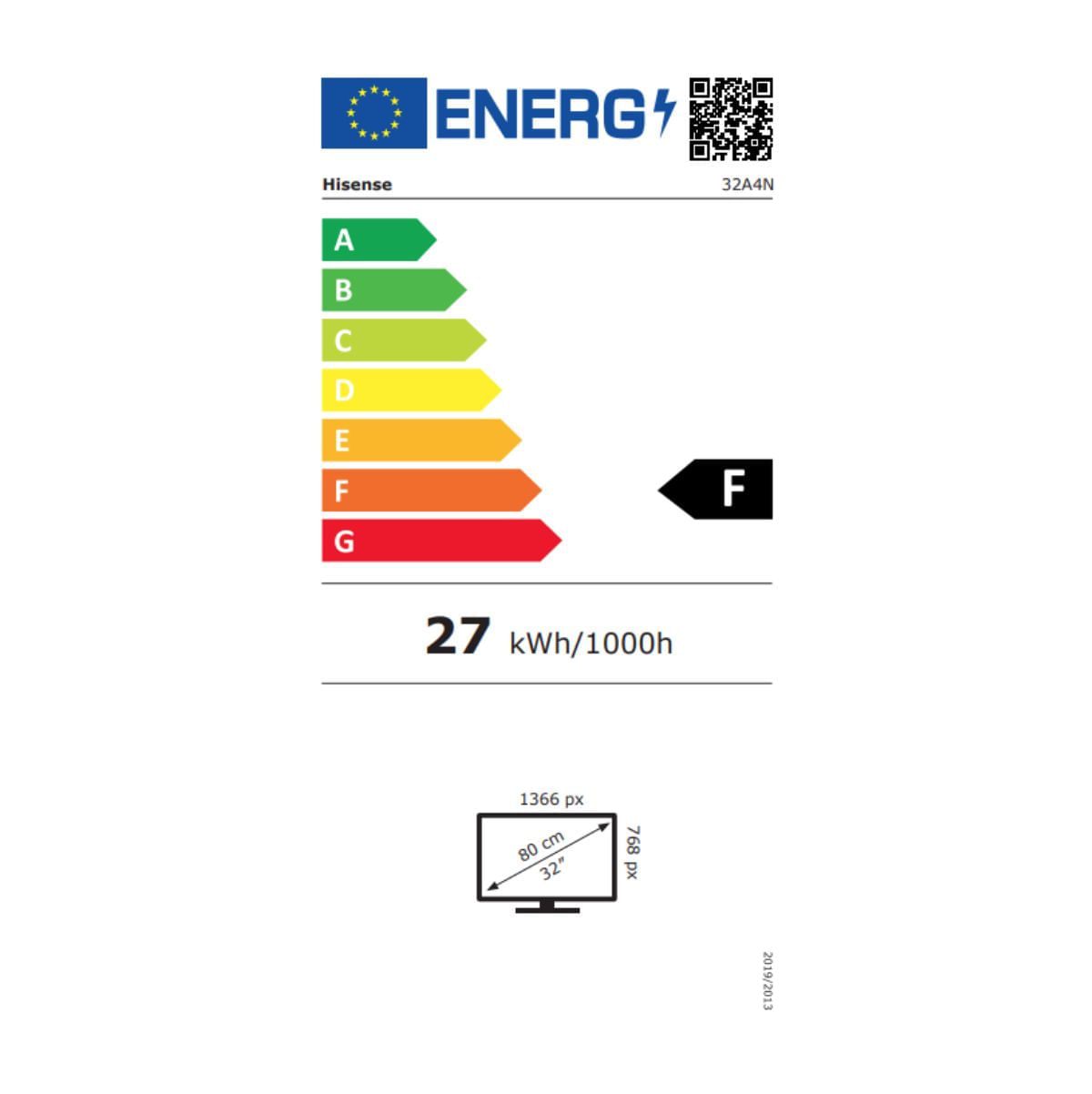 Televisor-Smart-TV-Hisense-32A4N-32’’-DLED-HD-VIDAA-F-negro-eficiencia