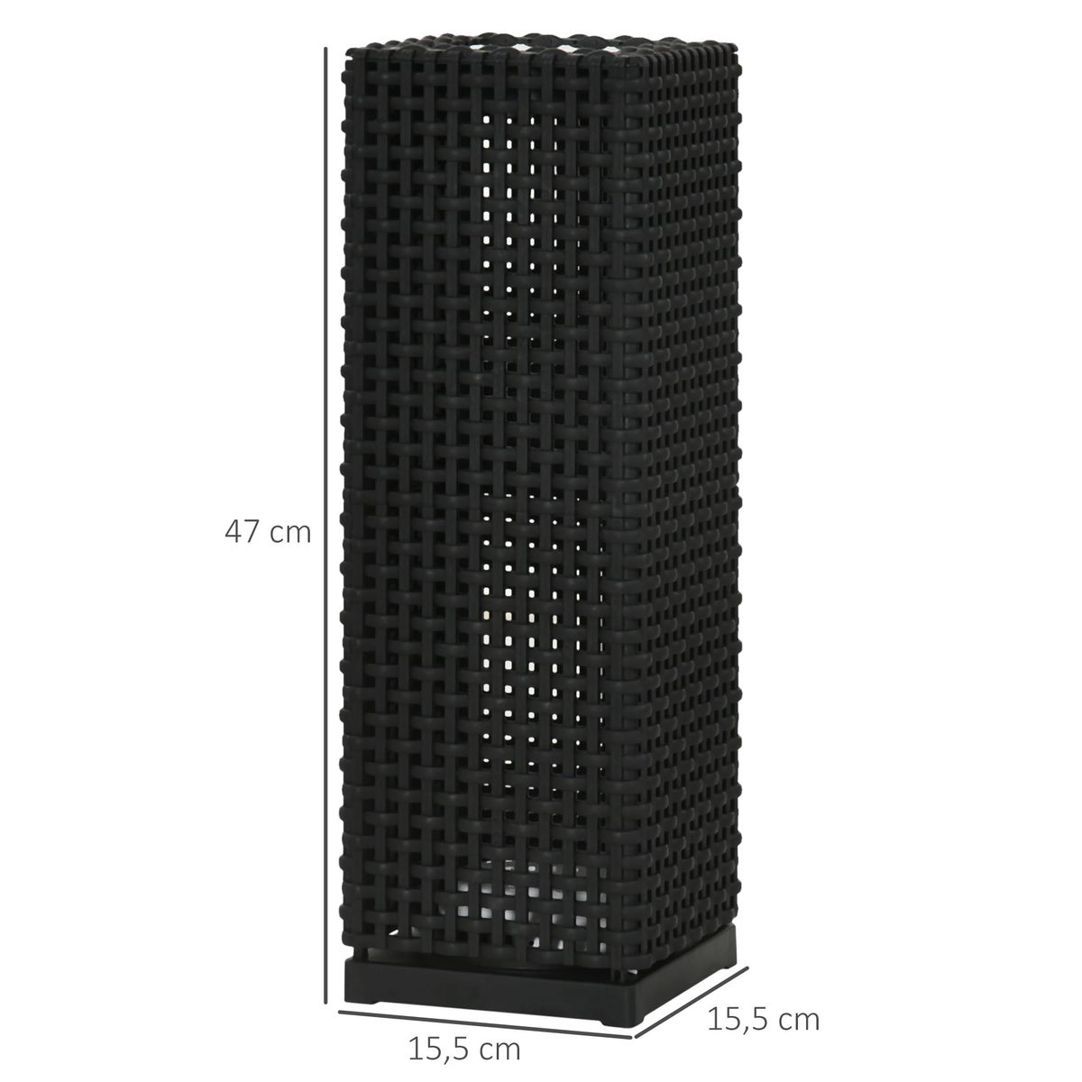 Lampara-solar-Outsunny-luz-LED-negro-47x155-cm-medidas