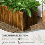 Macetero-Rosal-Outsunny-orificio-drenaje-marron-30x80x30-cm