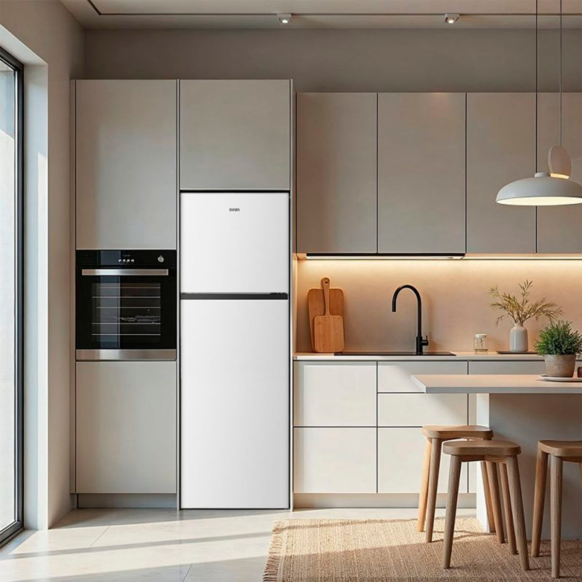 Frigorifico-2-puertas-Svan-SF1675501ENF-No-Frost-249L-E-blanco-1676-cm-ambientada