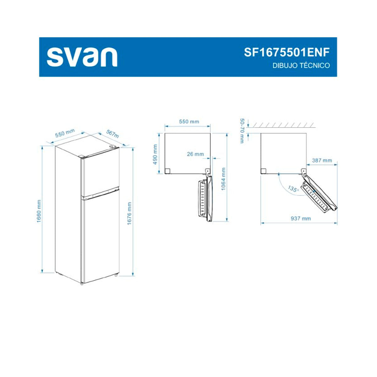 Frigorifico-2-puertas-Svan-SF1675501ENF-No-Frost-249L-E-blanco-1676-cm-medidas