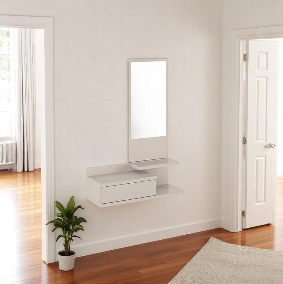 Recibidor-New-Aura-espejo---cajon-2-estantes-beige-ambientada
