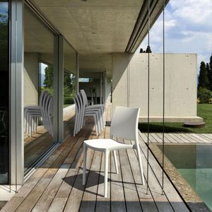 Silla Celine apilable blanco 78,5x38x49 cm