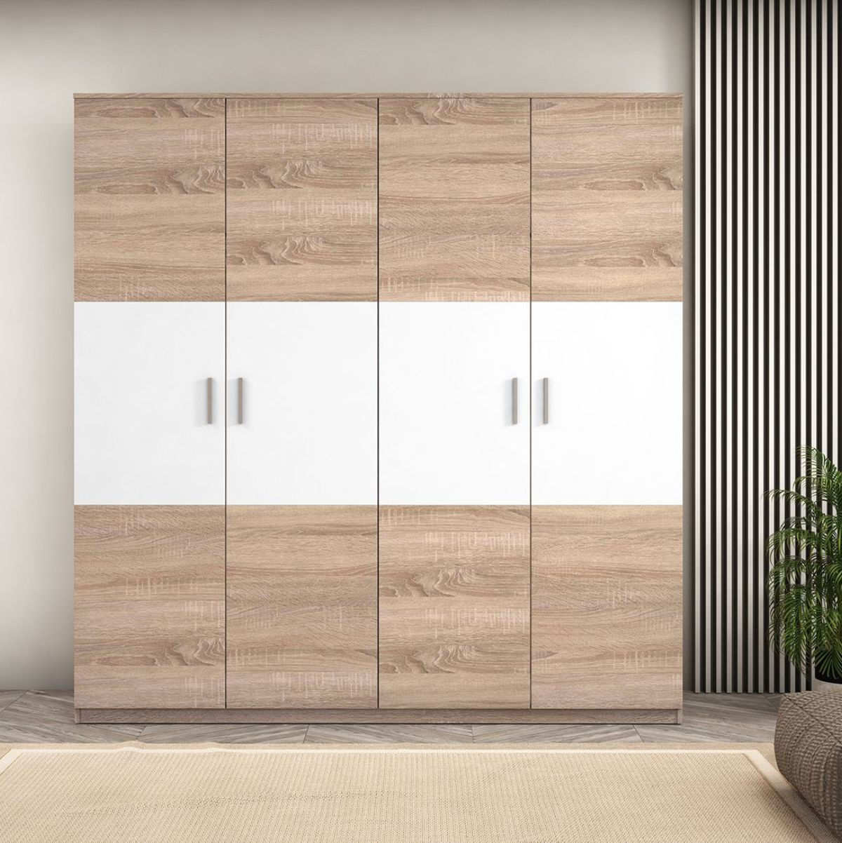 Armario-Monika-4-puertas-cambria-blanco-206x200x56-cm-ambientada