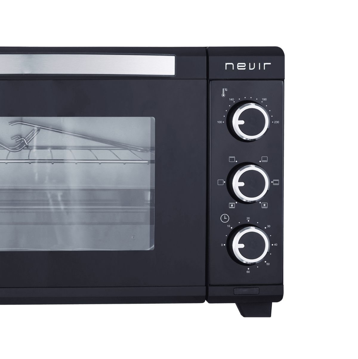 Horno-de-sobremesa-Nevir-9847HC-1600W-25L-3-modos-Grill-negro-detalle