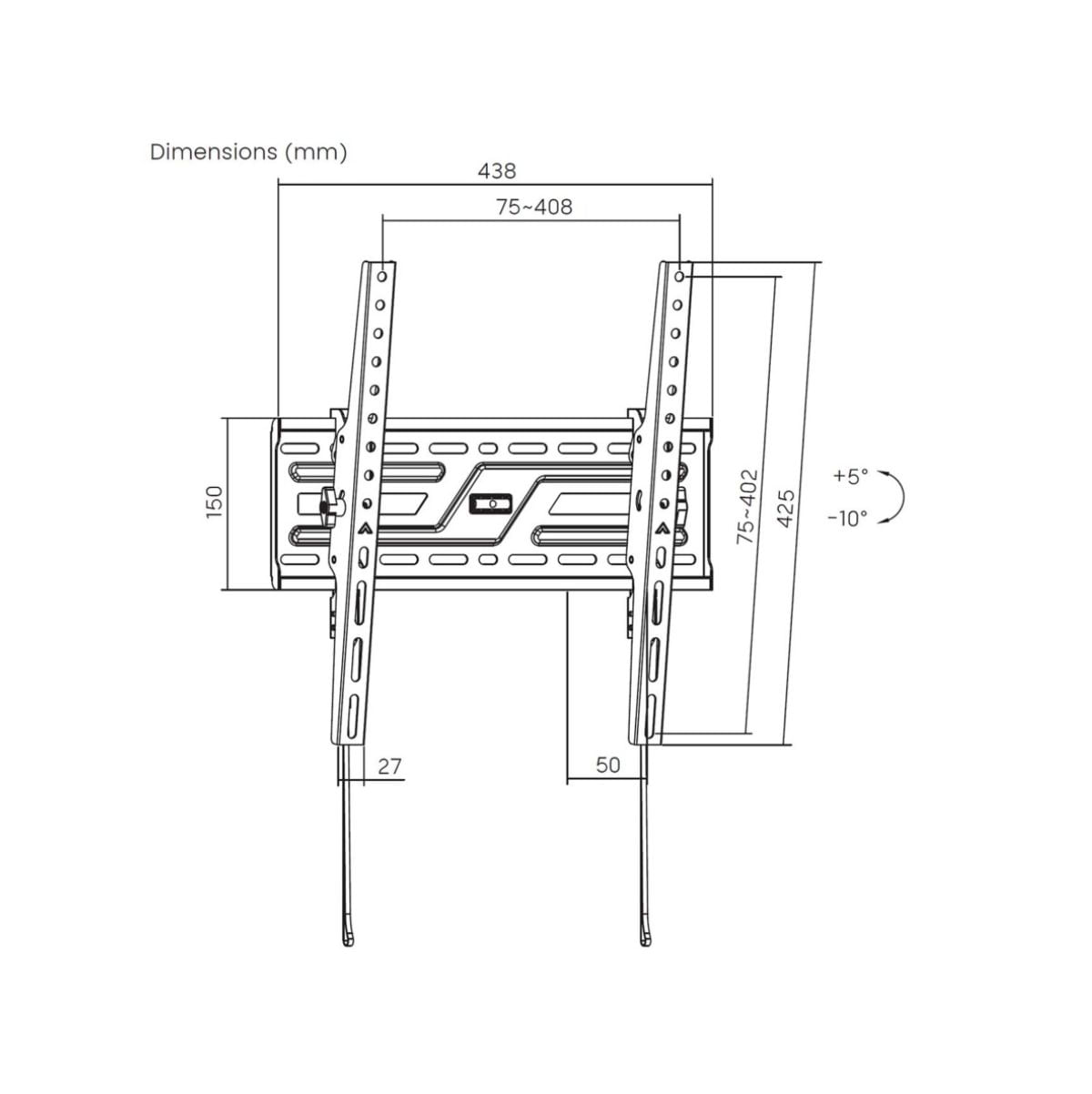 Soporte-de-TV-Aisens-WT75T-311-32-75’’-inclinable-negro-medidas
