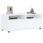 Mueble-de-TV-Visnes-2-cajones---2-compartimentos-blanco-38x100x40-cm