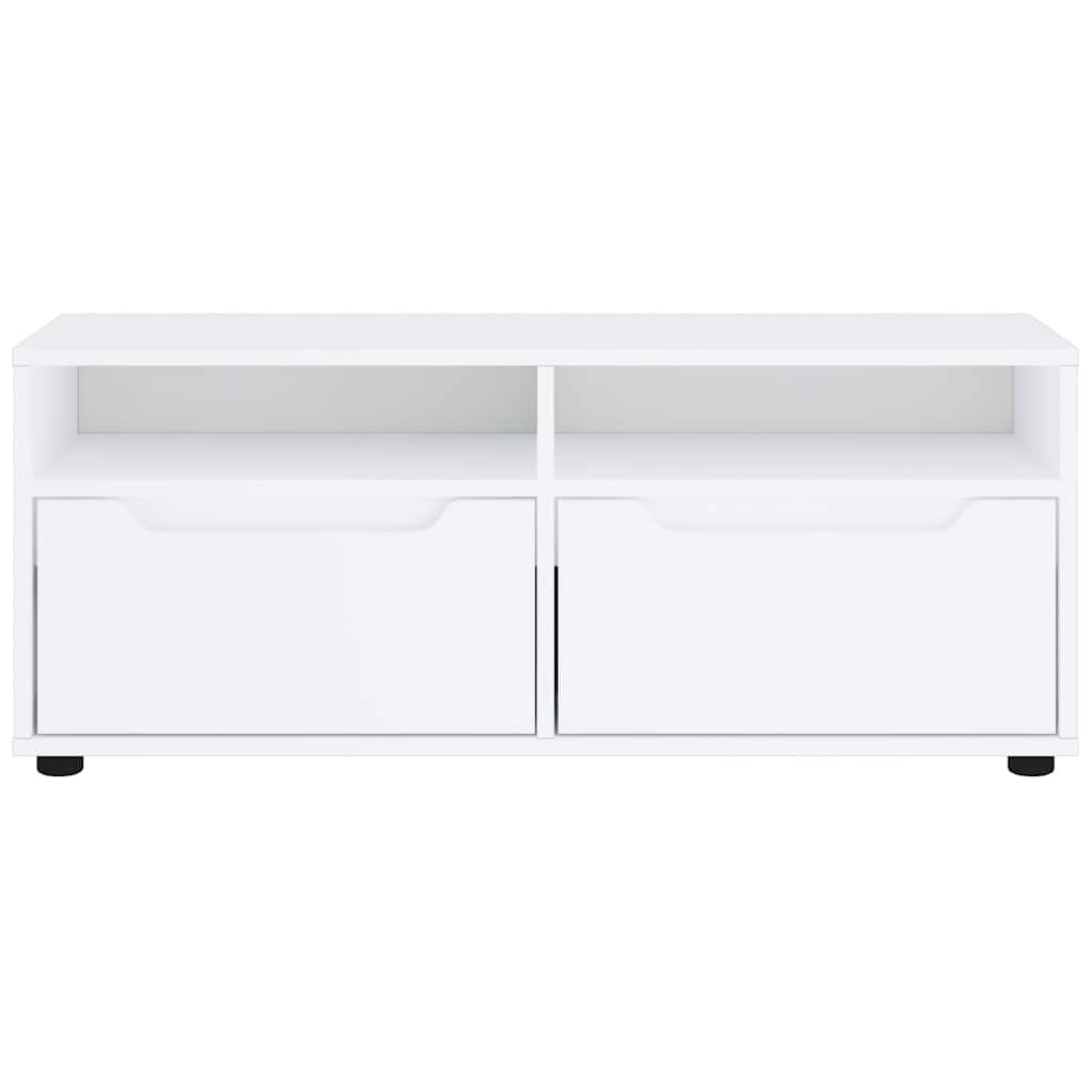 Mueble-de-TV-Visnes-2-cajones---2-compartimentos-blanco-38x100x40-cm-frontal