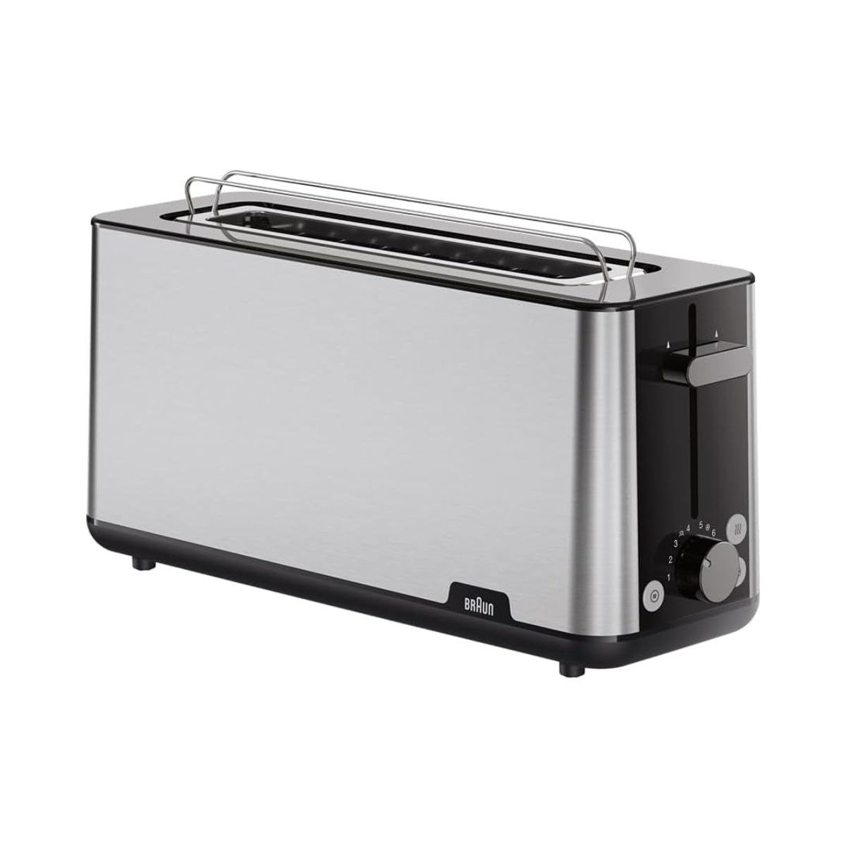 Tostador-Braun-HT1610BK-1030W-ranura-larga-8-niveles-negro-fondo-blanco