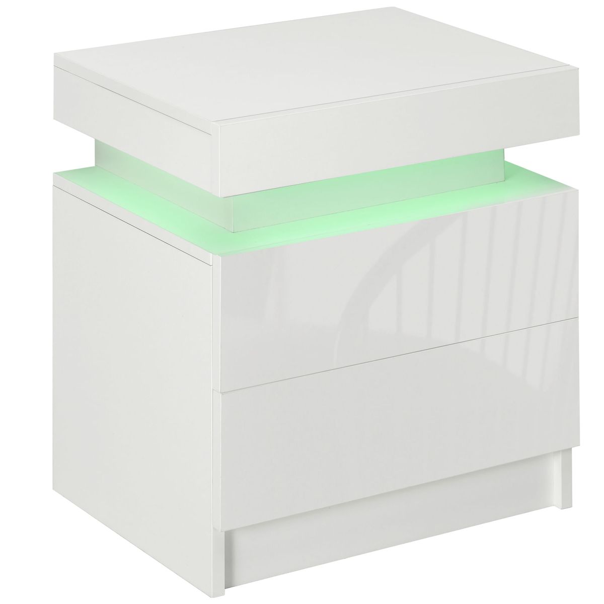 Mesita-de-noche-Venus-Homcom-4-modos-luz-LED---2-cajones---mando-blanco-52x35x45-cm