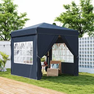 Carpa Rito Outsunny plegable + 4 paredes laterales gris 325x290 cm